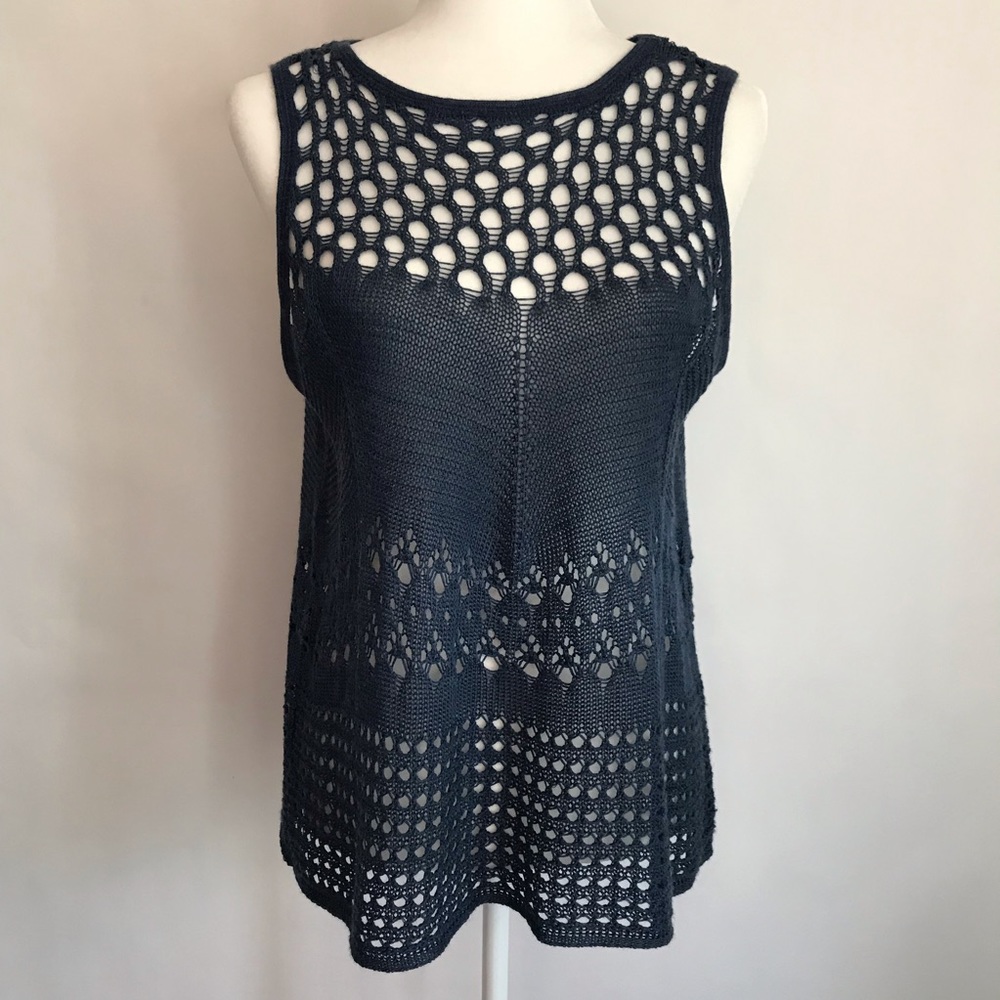 COVER-UP NAVY ana CROCHET LIKE - Med